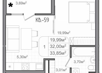 Продается квартира студия, 33.9 м2, Волгоград, улица Чебышева, 38/1