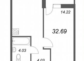 Продаю 1-ком. квартиру, 37 м2, Ленинградская область, Тихая улица, 7к3