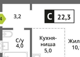 Продаю квартиру студию, 22.3 м2, поселок Светлые Горы, жилой комплекс Смарт Квартал Лесная Отрада, к4