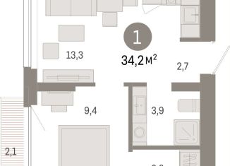 Продаю 1-ком. квартиру, 34.2 м2, Новосибирск, Заельцовский район