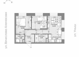 Продам 1-комнатную квартиру, 51.6 м2, Казань