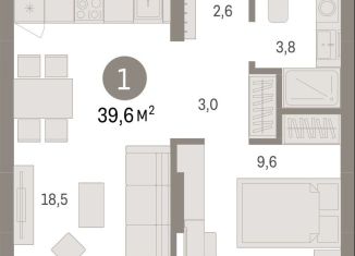 Продам 1-ком. квартиру, 39.6 м2, Новосибирск, метро Заельцовская