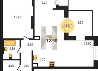 Продам 1-комнатную квартиру, 72.9 м2, Новосибирск, метро Сибирская