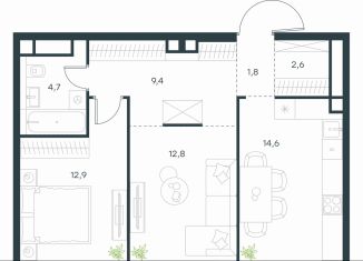 Продается 2-ком. квартира, 58.8 м2, Москва, метро Нижегородская