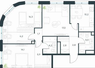 Продаю 3-ком. квартиру, 84.2 м2, Москва, метро Нижегородская