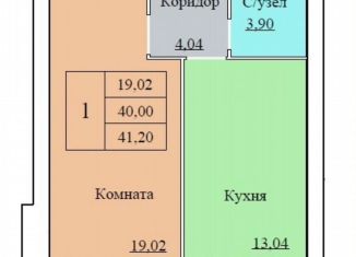 Однокомнатная квартира на продажу, 41.2 м2, Ярославль