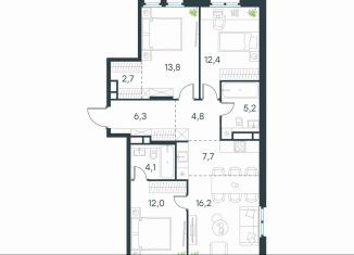 Продается трехкомнатная квартира, 85.2 м2, Москва, Нижегородский район