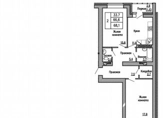 Продается 2-ком. квартира, 68.1 м2, Воронеж, Коминтерновский район