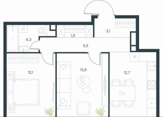 Продается 2-комнатная квартира, 54.4 м2, Москва, метро Нижегородская