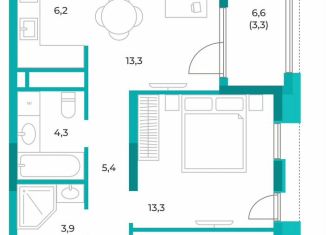 2-комнатная квартира на продажу, 67.6 м2, Симферополь, улица Воровского, 32, Киевский район