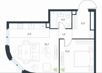 1-ком. квартира на продажу, 48.8 м2, Москва, метро Перово