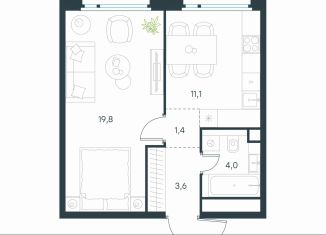 Продается однокомнатная квартира, 39.9 м2, Москва, ЮВАО