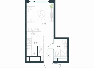 Продаю квартиру студию, 22.6 м2, Москва, метро Нижегородская