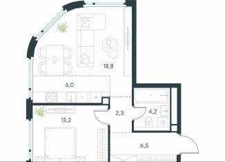 Продается однокомнатная квартира, 51 м2, Москва, метро Нижегородская