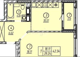 Продается 1-комнатная квартира, 42.3 м2, Оренбург