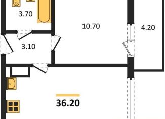 Продажа однокомнатной квартиры, 36.2 м2, Воронеж, улица Полковника Богомолова, 1, Советский район