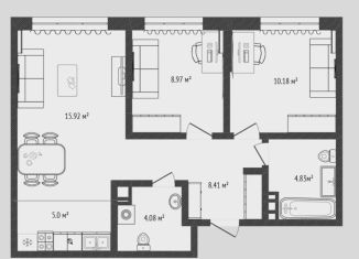 Продаю 3-комнатную квартиру, 58 м2, Тюмень, Лесопарковая улица, 1к1, Ленинский округ