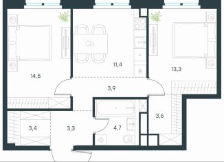 Продаю 2-ком. квартиру, 58.1 м2, Москва, Нижегородский район