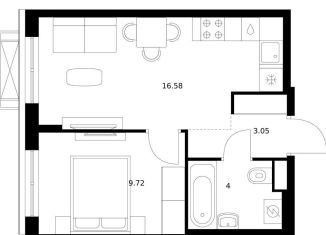 Продам 1-комнатную квартиру, 33.4 м2, Бурятия, улица Шмидта, 37А