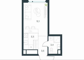 Квартира на продажу студия, 22.3 м2, Москва, ЮВАО, Перовское шоссе, 21