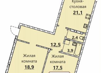 Продается 2-ком. квартира, 79.6 м2, Чувашия