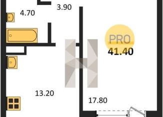 Продаю однокомнатную квартиру, 41.4 м2, Новосибирск, Беловежская улица, 1С