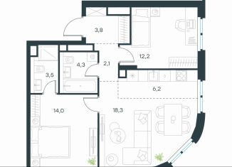 Продается двухкомнатная квартира, 64.4 м2, Москва, метро Нижегородская