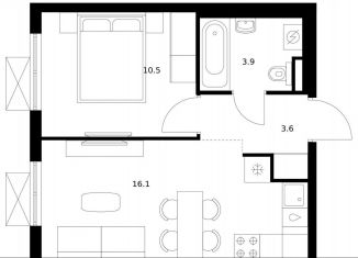 Продается 1-комнатная квартира, 34.1 м2, Москва, метро Нижегородская