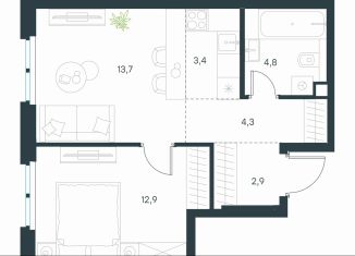 Продаю 1-комнатную квартиру, 42 м2, Москва, ЮВАО