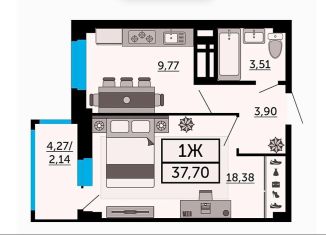 1-комнатная квартира на продажу, 37.7 м2, Ростовская область
