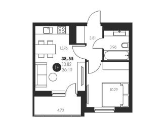 Продажа 1-комнатной квартиры, 38.6 м2, деревня Патрушева, улица Николая Гоголя, 1