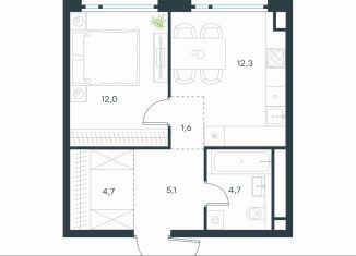 Продается 1-ком. квартира, 40.4 м2, Москва, ЮВАО