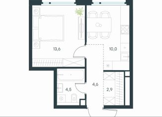 Продаю 1-ком. квартиру, 35.6 м2, Москва, метро Нижегородская