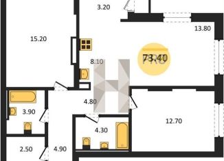 Продажа 2-ком. квартиры, 73.4 м2, Новосибирск, метро Сибирская