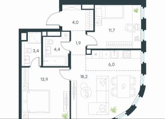 Продажа 2-ком. квартиры, 63.5 м2, Москва, Нижегородский район