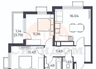 2-ком. квартира на продажу, 52 м2, поселок городского типа Новофёдоровка, улица Лобозова, 1