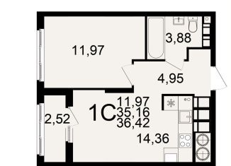 Продается 1-ком. квартира, 36.4 м2, Рязань, Берёзовая улица, 5