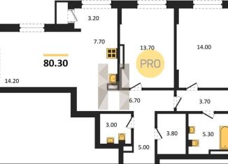 Продаю 2-комнатную квартиру, 80.3 м2, Новосибирск, метро Сибирская