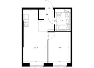 Продам 1-ком. квартиру, 32.3 м2, Москва, квартал № 83, 56с1