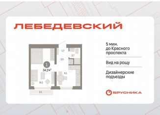 Продается 1-ком. квартира, 34.2 м2, Новосибирск, Заельцовский район