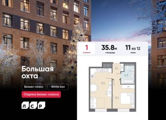 Продаю 1-ком. квартиру, 35.8 м2, Санкт-Петербург, муниципальный округ Большая Охта