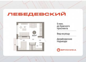 Продается 1-ком. квартира, 39.8 м2, Новосибирск, Заельцовский район