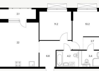 Продажа 2-ком. квартиры, 62.6 м2, Казань, улица Сибгата Хакима, 51, ЖК Столичный