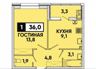 Продается однокомнатная квартира, 35 м2, Ставрополь, улица Пирогова, 5Ак8