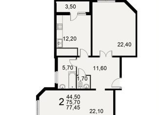 Продаю 2-ком. квартиру, 77.5 м2, Рязань, Славянский проспект, 12, Октябрьский район