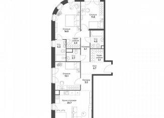 Продам 3-комнатную квартиру, 95.2 м2, Москва, Октябрьская улица, 103, Октябрьская улица