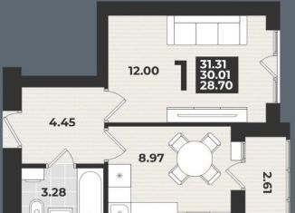 Продажа 1-ком. квартиры, 31 м2, Калининград, Ленинградский район