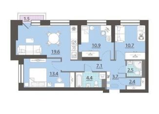 Продается 3-ком. квартира, 75.1 м2, Екатеринбург, улица Челюскинцев, 112, метро Динамо