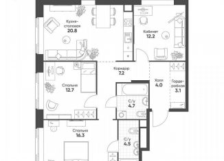 3-ком. квартира на продажу, 85.5 м2, Москва, Октябрьская улица, 103, Октябрьская улица