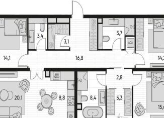 Продаю 3-комнатную квартиру, 118.3 м2, Москва, СВАО